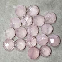 12MM FACETED ROUND CABOCHON ROSE QUARTZ(8PCS/BAG)